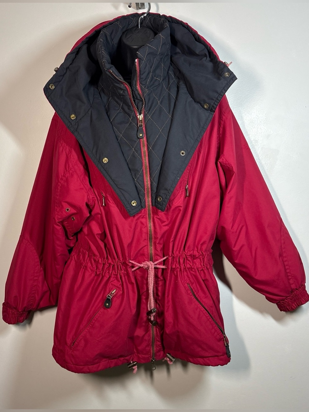 Boulder Gear Womens 10 Ski Jacket coat Colorblock Red black hood Full Zip